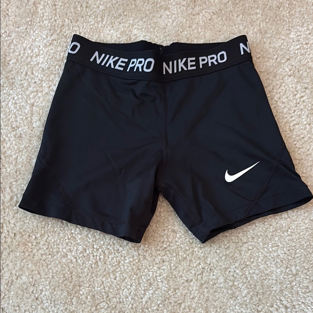 Nike Pro Black Shorts with White Logo